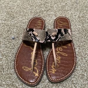 Sam Edelman Snake Skin Thong Sandal Size 6